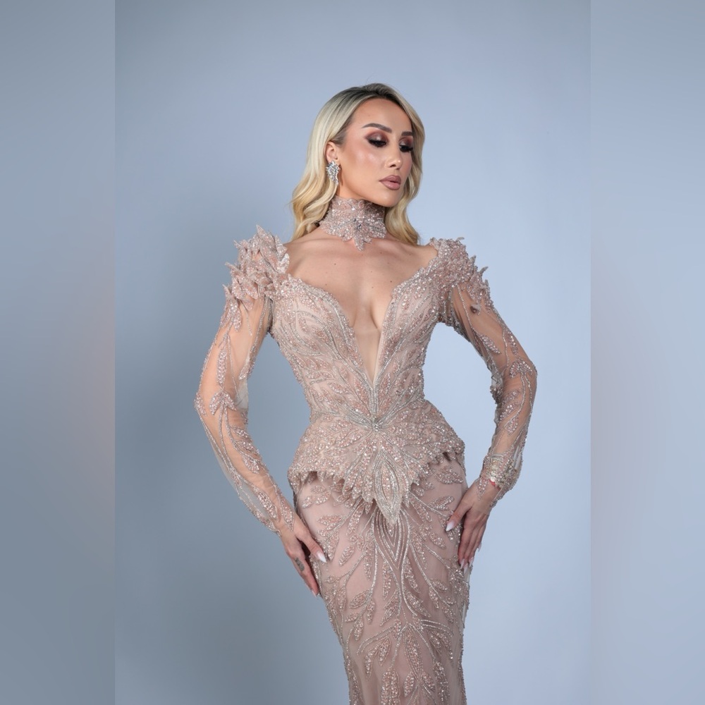 Elegant Beaded Evening Gown